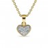 Vergoldete Halskette mit Herz Anhänger Silber