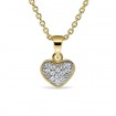 Vergoldete Halskette mit Herz Anhänger Silber