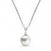 Perlen Halskette Silber Zirkonia