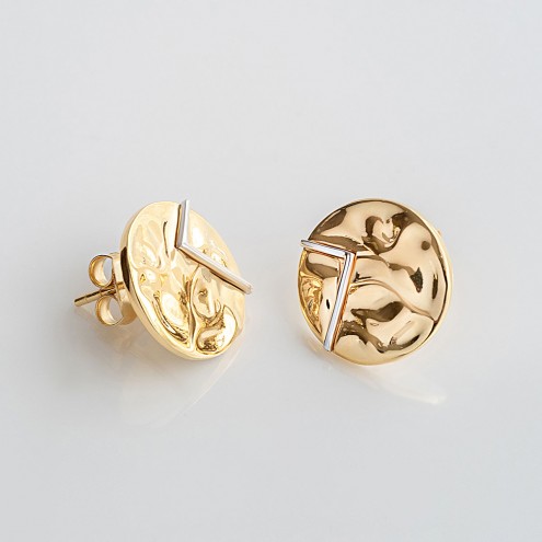 26.1_Ohrstecker_Crumpled_Silber_vergoldet