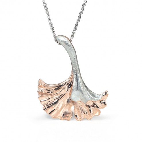 28.1_Anhänger_Ginkgo_Silber_vergoldet